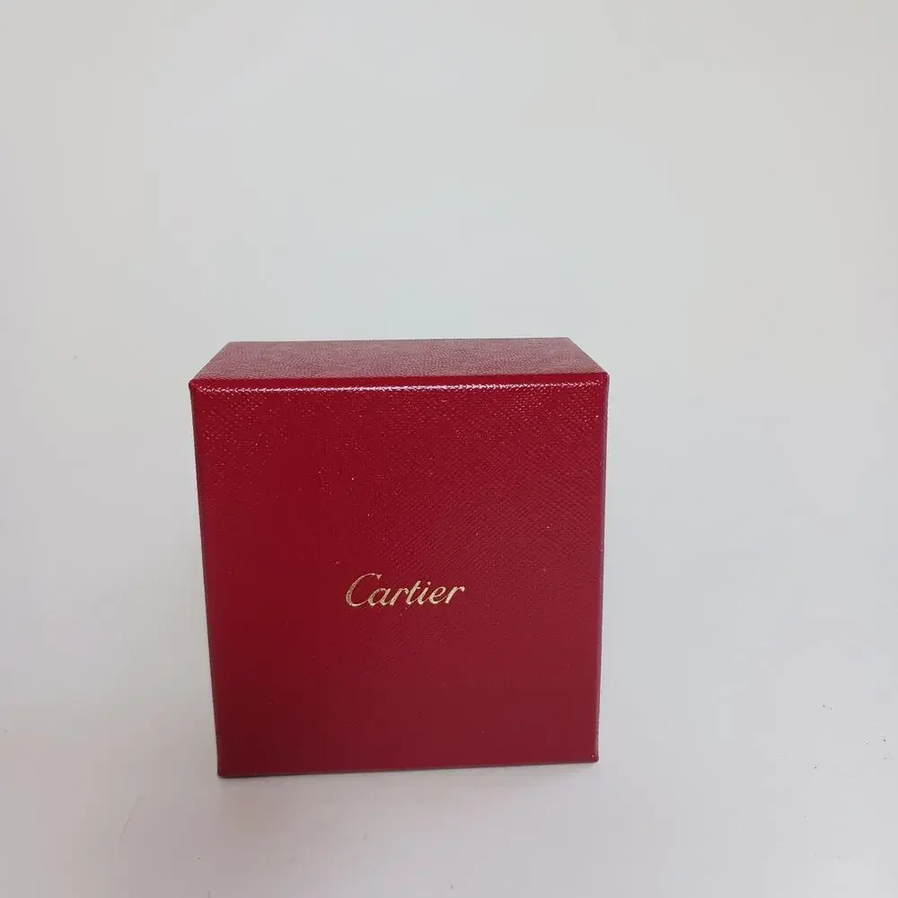 Cartier Empty Box maroon Red with gold script writing 3.25 x 3.5 x 2.5 inches
